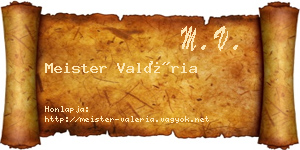 Meister Valéria névjegykártya